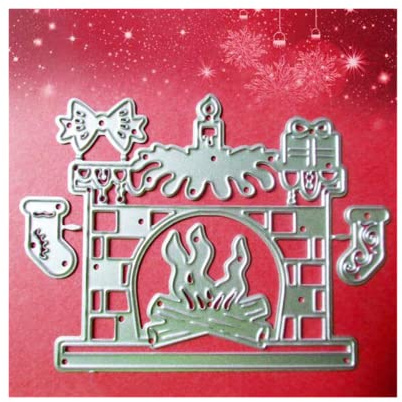 Sredwtk Kamin Stanzschablonen Weihnachten Metall Prägeschablonen Stanzformen Schneiden für DIY 3D Karte Sammelalbum Scrapbooking Fotoalbum Deko