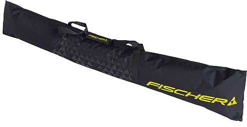 Fischer Skicase ECO XC Strapazierfähige 210 cm Länge Faltbare bis zu 3 Paar Skitragetasche mit Doppelreißverschluss & gepolsterten Griffschlaufen