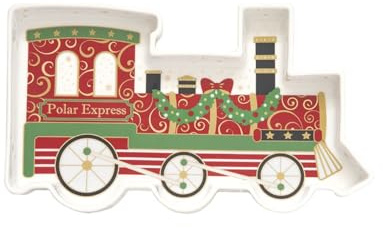 EASY LIFE Teller in Form eines Weihnachtszuges aus Porzellan POLAR EXPRESS 25x15 cm