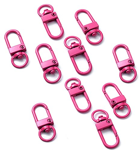 GIVBRO 33 mm Kunststoff-Karabinerverschlüsse, Schlüsselanhänger-Haken für Schmuckherstellung, DIY, Bastelzubehör, Roségold, 10 Stück