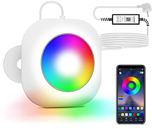 LyLmLe 20 W - Illuminazione a LED senza fili, 12 V luci per piscina sommergibile con controllo APP, dimmerabile, IP68, impermeabile, lampada magnetica con 8 m cavo per piscina fuori terra