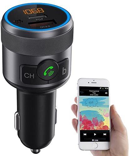 auvisio Kfz-Freisprecher & Bluetooth-FM-Transmitter, mit 24 W PD, Bass Booster