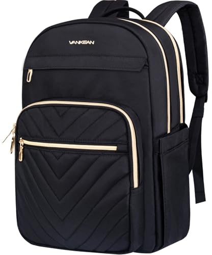 VANKEAN 17.3 Inch Laptop Backpack for Women Work Laptop Bag College Black