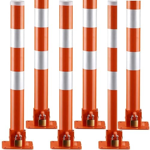 Parking Guardian, Hochleistungs-Klappparksperre mit reflektierenden Streifen, rostfreier und wasserdichter Parkpoller Schützen Sie Ihren Parkplatz mit diesem Poller (Farbe: 3er-Pack, Größe: 60 cm*