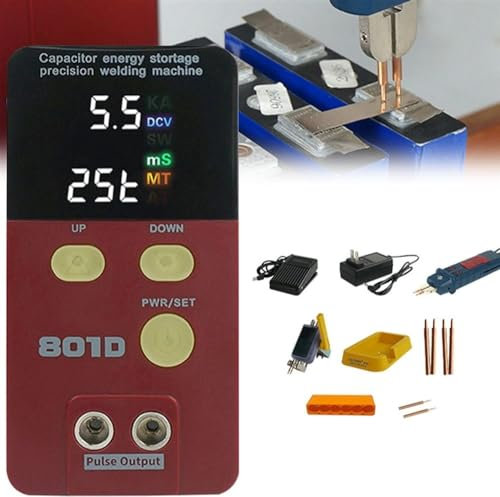 Saldatrice a batteria al litio, saldatrice a punti senza fili, saldatrice a punti a impulsi portatile, penna for saldatura a mano fai-da-te con batteria al litio 110 V-220 V, saldatrice for batterie a