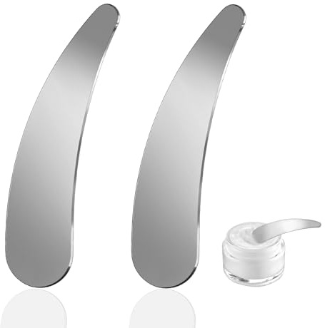 Molain 2 st mini metalliska kosmetiska spachlar, skötselspachla Blandning och provtagning av sminkskönhetsverktyg för hudvårdscremer, ögoncreme, essenser Skönhetstillbehör (2 ST)