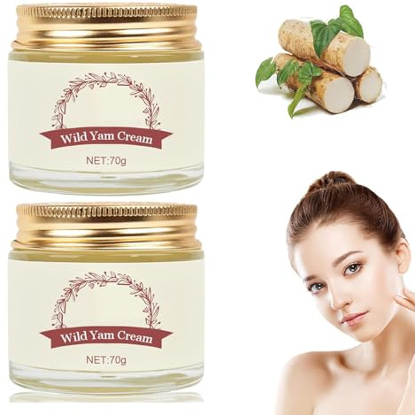 2 Stück Organic Enriched Wild Yam Cream, Bio-Wild-Yam-Wurzelcreme für Damen, für Allen Hauttypen, Hormonhaushalt, Anti-Wrinkle Cream Instant Für Menopause Relief
