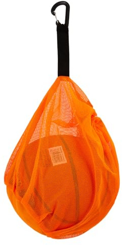 Ballsäck, bollnät 1 boll basketväska, ryggsäck bärbart bollnät, basketväska, basketväska, basketväska, basketväska, baskettillbehör, nätväska för fotboll tennis barn (orange)
