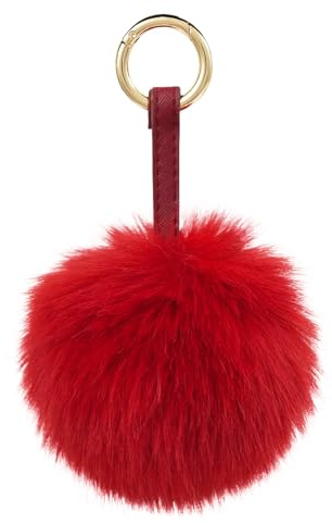 S.ROMZA Pom Pom Schlüsselanhänger Kunstfell flauschiger Schlüsselanhänger Plüsch-Schlüssel anhänger Pom-Pom-Taschen-Anhänger für Handtasche Anhänger.