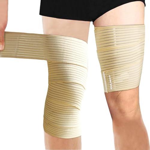 EULANT Elastic Knee Support Bandage 2pcs,180cm Knee Wraps,Adjustable Compression Bandages Wraps for Knee Legs Thigh Calf,for Squats Running Weightlifting, Give Stability for Knee Joint