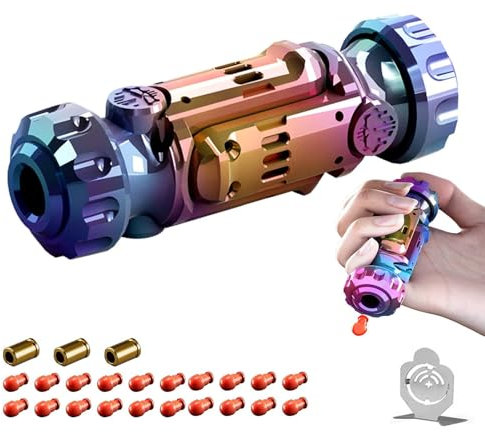 Legierung Fidget Gun Toy +20 Soft Bullet, AbschussfäHig Anti Stress Spielzeug Pistole EDC Mini Tragbar, Sensorisches Spielzeug Multifunktional FüR Angst Und Stressabbau