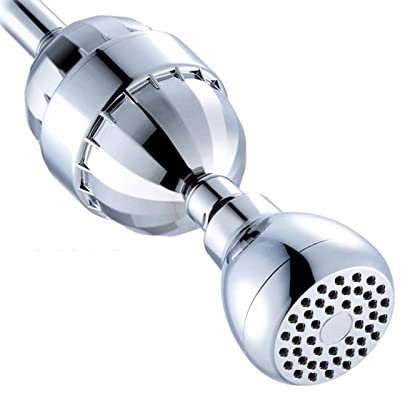 7 cm Regenduschkopf mit Duschfilter, Hochdruck-Regenduschkopf, Druckverstärkung, fester Duschkopf, Silikondüsen, leicht zu reinigen und zu installieren, Chrom-Finish