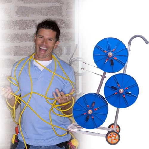 wire reel rack Portable Cable Caddy Wire Rack, Multiple Axle Reel Dispenser Large Spool For Electrical Industrial & Retail Use, Cable Holder Distribution Cart - Hold 10 Square Millimeters and Below(6r