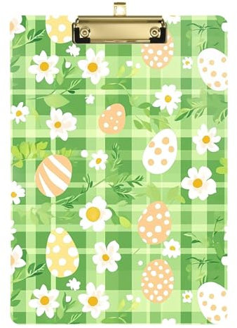 Porte-bloc floral pour Pâques - Format A4 - 31,8 x 22,9 cm - Planchettes à pince de menu avec clip discret pour l'école élémentaire de police