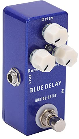 Joyance Pedal de efecto de retardo azul, pedal de efecto de guitarra, pedal de retardo azul, bypass analógico verdadero, acorde de instrumento ajustable, diseño compacto para guitarristas