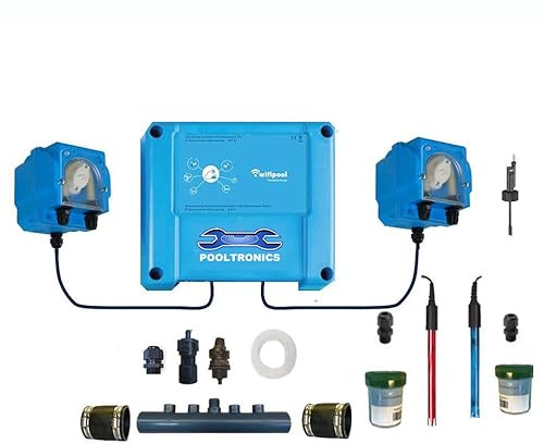 POOLTRONICS DIY CHLOR WIFI - Automatische Wasseraufbereitung mit Chlor und Ph Dosierung System für Pool und Whirlpool - SELBSTBAUSPAKET MIT WIFI (Flowswitch)