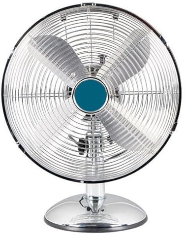 OISE ART STORE Trade Shop - Ventilateur de table vintage chromé 45 W avec 4 pales en aluminium câble 1,8 m 6506005 -