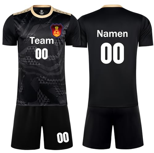 DVDKOLA Personalisiertes Trikot Mit Eigenem Namen Nummer Logo - Trikot Selbst Gestalten Fußball für Kinder/Erwachsene
