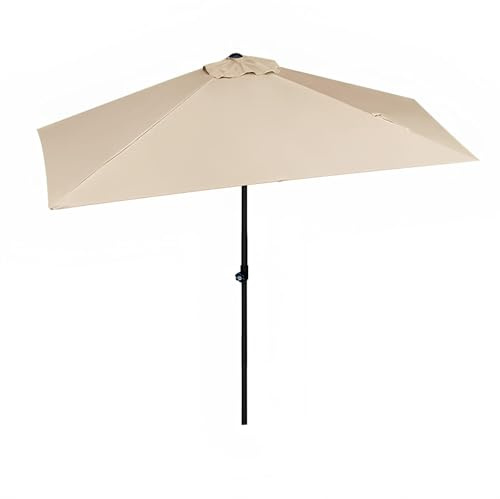 Ombrellone da giardino da 245 cm, altezza regolabile, per balcone, parete e portico, parasole per esterni, protezione UV, facile da usare, design salvaspazio