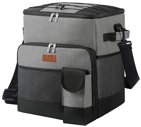 33L Faltbare Kühltasche für Familie, Isolierte wasserdichte Kühlbox mit Schultergurt für Einkaufen, Autofahrten, Picknick und Strand