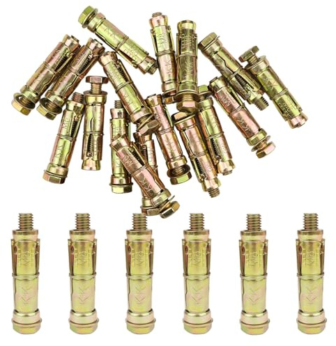XxinXrong 30 pernos de anclaje resistentes M8 x 60 mm, pernos de triple expansión chapados en zinc para hormigón, ladrillo y mampostería, completo con tuercas y arandelas para fijaciones seguras