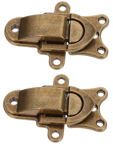 Ipetboom Loquet à Bascule Rétro en Alliage de Zinc 2pcs, Serrure Sécurisée et Multifonctionnelle pour Boîtes à Outils et Paquet, pour DIY et Réparation