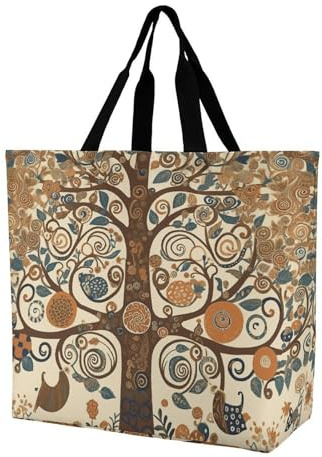 Bolsa De Hombro Para La Compra Árbol De La Vida Bolsa De La Compra Reutilizable Bolsas Tote Bag Portátiles Shopping Bag Para Regalo Útil Uso Diario Trabajar
