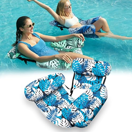 Sinlay Aufblasbare Luftmatratze Pool Erwachsene, Pool Sessel & Schwimmsessel Für Erwachsene, Schwimmende Poolsitz Aufblasbar, Luftmatratze Wasser Sitz Für Party Sommer, Strand & Wasser (Blau)