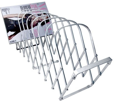 Radius Collator 12 Fächer Zeitungshalter – Moderner Zeitschriftenhalter aus Aluminium, variabler Zeitungsständer mit 10, 12 oder 18 Fächern, Wandhalterung oder Standmodell für Bad, Küche & Büro