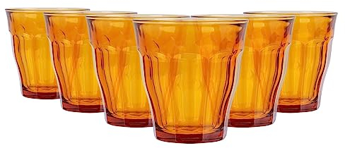 Duralex Set de Verres Picardie 250 ml Ambre (6 Unités)