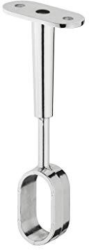 Gedotec Supporto centrale tubo per armadio per montaggio a soffitto | Supporto per tubo dell'armadio per tubo dell'armadio ovale | Attacco per aste appendiabiti 30 x 15 mm | Acciaio Cromato | 1 Pezzo