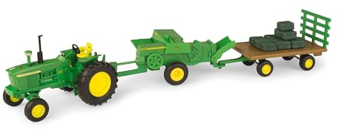 TOMY John Deere Haying Set - 1:32 Scale - Collectible John Deere Toys - Authentic Die-Cast Farm Toys - 3 Years and Up