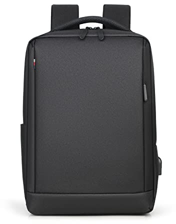 FANDARE Sac à Dos Ordinateur Sac a Dos d'affaires Homme Sac a Dos Portable 15.6 Pouces Imperméable avec Port de Charge USB Sac à Dos de Voyage d'affaires Scolaire Sac d'école Noir A