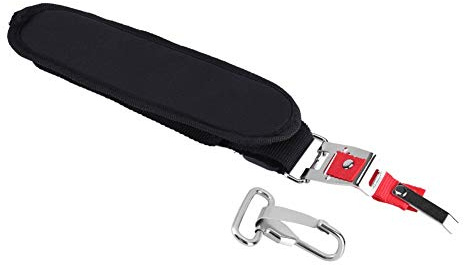 Trimmer-Schultergurt, Verstellbare Doppelschulterstütze Mit Gepolstertem Komfort Und Robustem Hakenverschluss Für Rasen Und Garten, Nylon, Schwarz/Rot, 91 Cm