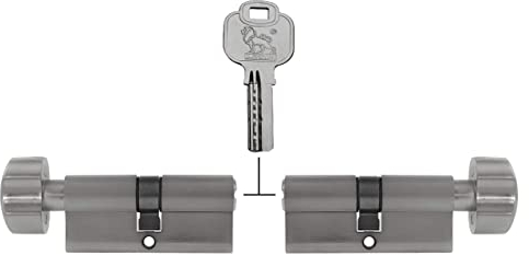 2x Knob Cylinder Keyed Alike KD 70 mm 35/35 (with Emergency and Danger Function) Includes 10x Keys