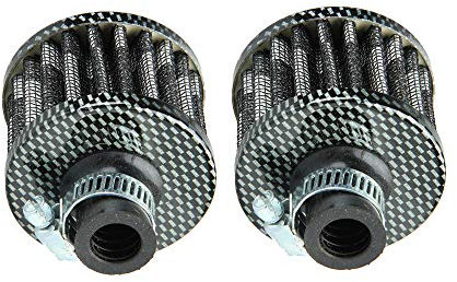 Supmico 2 X Filtre à Air Froid Reniflard Carter Turbo Ventilateur 12mm mini Fibre Carbon pour Voiture nettoyeur de tête de champignon