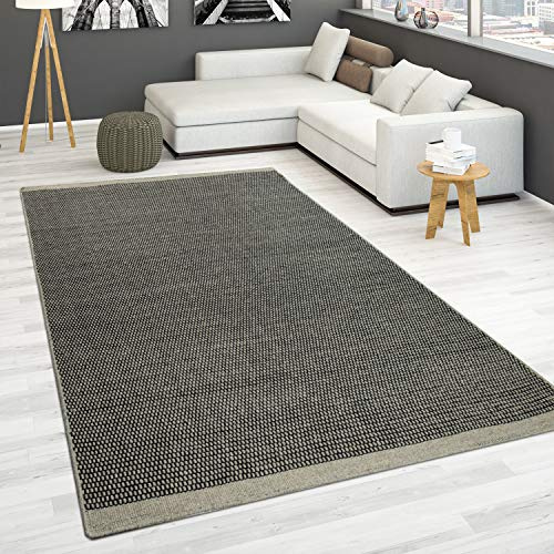 Paco Home Alfombra Tejida A Mano Tejido Plano 100% Lana Estilo Escandinavo Dif. Colores, tamaño:160x230 cm, Color:Gris