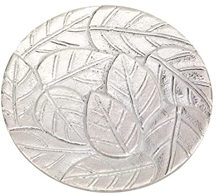 NKlaus piastra per candele in alluminio argento ottico Ø 14cm piattino portacandele 10355