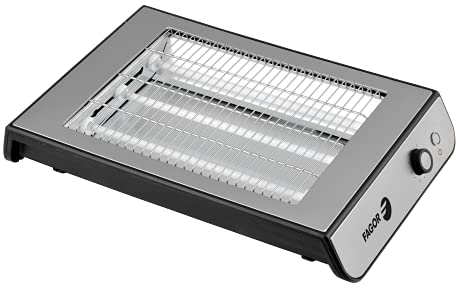 FAGOR Grille-pain plat QuickToast Inox 900 W de puissance et extérieur complet en acier inoxydable. Triple résistance et 6 positions de grillage.