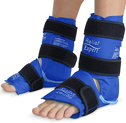 Relief Expert Knöchel-Eisbeutel für Verletzungen, Fuß-Eisbeutel für Knöchel, Plantarfasziitis, Achillessehnenentzündung, Fersenlinderung (2 Packungen)