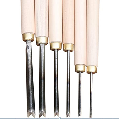 YUANstore 0,1 - 0,8 cm V-Typ Exposedness Dreieck Meißel Holzbearbeitung Meißel Handholz Schnitzmesser für Schnitzarbeiten blanko Werkzeuge (1-7 Stück/Set)