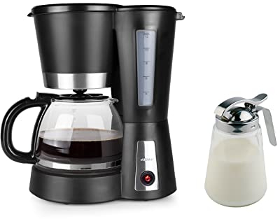 Cafetera de filtro para 12 tazas con jarra de cristal, filtro permanente y función de mantenimiento en caliente.