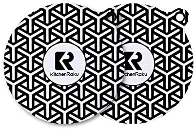 KitchenRaku Set of 2 Induction Hob Protector-Induction Cooktop Mat - (Magnetic) Cooktop Scratch Protector - for Induction Stove,Multifunctional Silicone Mats - for Air Fryer Liners (20cm)