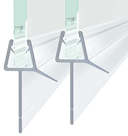 WDWRITTI Dichtung 2x90cm Ersatzdichtung Dusche Duschkabine für 4mm 5mm 6mm gerade Glastür Stärken Duschtür Wasserabweisende einstellbare Duschdichtung Spritzschutz Bad glasdicke