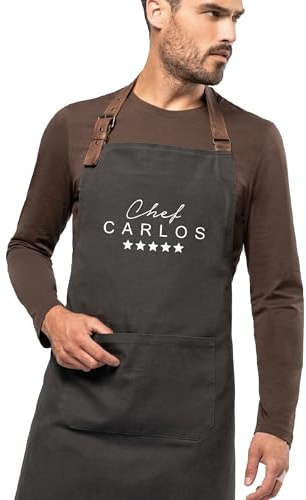 Genérico Delantal chef personalizado vintage con nombre para cocina