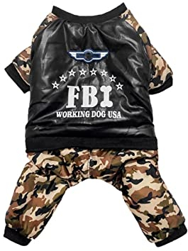 Anomidry hundebekleidung & zubehã¶r Warme und Dicke Camouflage-Baumwollkleidung, weiche vierbeinige Haustierkleidung, kleine und mittelgroße Hunderassen (Color : Black, Size : 3XL)