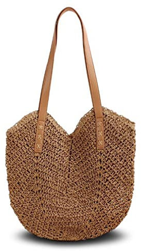 Pahajim Stroh Handtasche Damen Sommer Taschen Umhängetasche Damen Strandtasche Boho Stil Shopper Damen Groß für Strand, Reisen, Urlaub, Shopping