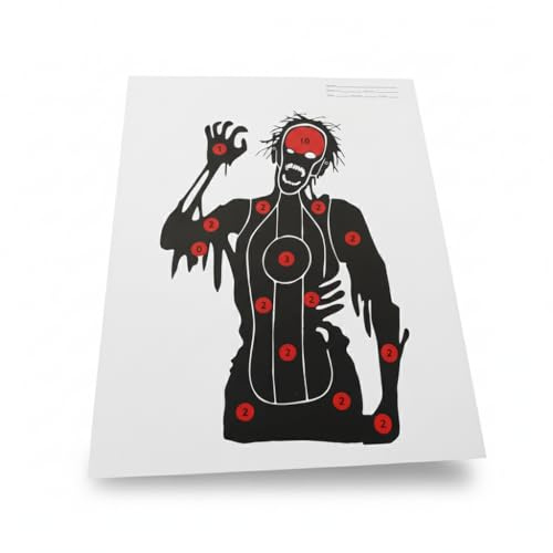 Alomejor Zombie-Zielscheibe, Bogenschießen-Schießziele aus Papier, 10 Stück Schwere Kupferblech-Papierziele für Schießstandübungen (17,7 X 12,6 Zoll) (Zombie-Schädel)