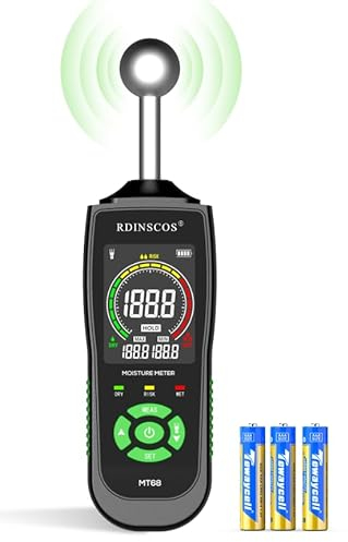 Feuchtigkeitsmessgerät Wand RDINSCOS Feuchtemessgerät Mauerwerk Feuchtigkeitsmesser Wand für Wände Holz cm Messgerät Estrich Beton Gips Baustoffen Kellerwände (Kugelform)