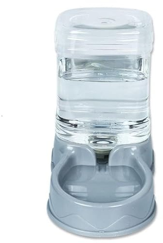 Automatic Pet Feeder Food or Water Dispenser, Dogs and Cats Small and Medium Pets Dispenser 3.5L Food Feeder Waterer Large Transparent Plastic Bucket (Grey, Waterer)